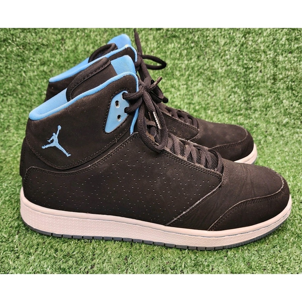 Youth 7Y Jordan 1 Flight 5 Premium Black Blue Basketball Sneakers 881440-002